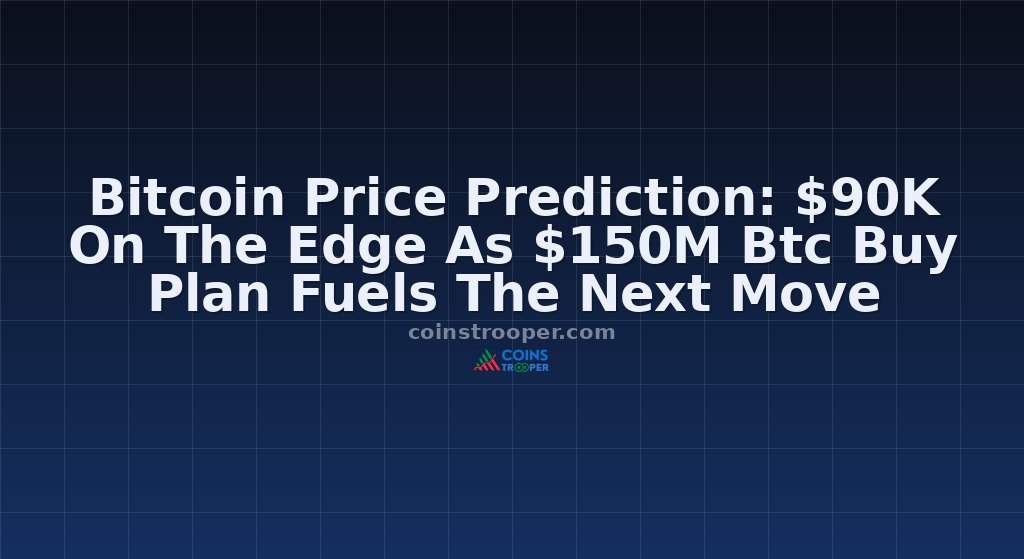 Bitcoin Price Prediction: $90K On The Edge As $150M Btc Buy Plan Fuels The Next Move