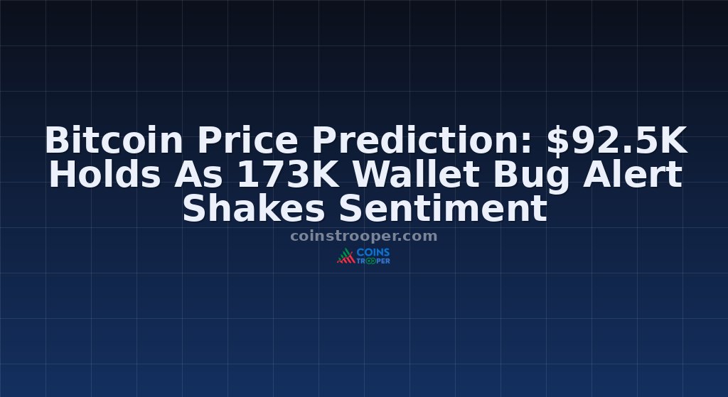 Bitcoin Price Prediction: $92.5K Holds As 173K Wallet Bug Alert Shakes Sentiment