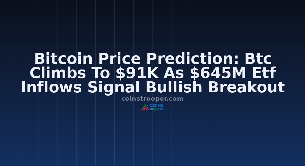 Bitcoin Price Prediction: Btc Climbs To $91K As $645M Etf Inflows Signal Bullish Breakout