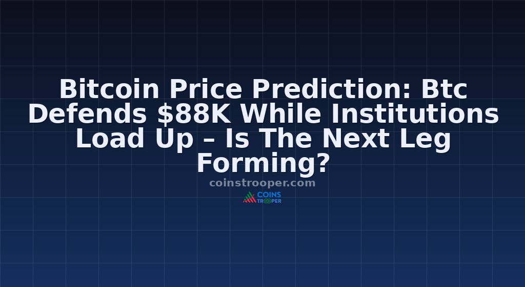 Bitcoin Price Prediction: Btc Defends $88K While Institutions Load Up – Is The Next Leg Forming?