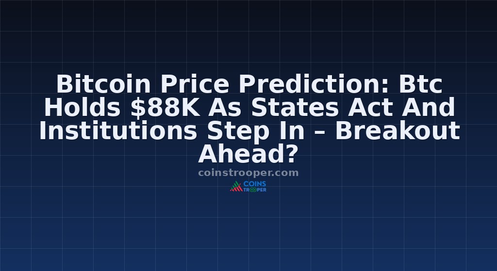 Bitcoin Price Prediction: Btc Holds $88K As States Act And Institutions Step In – Breakout Ahead?