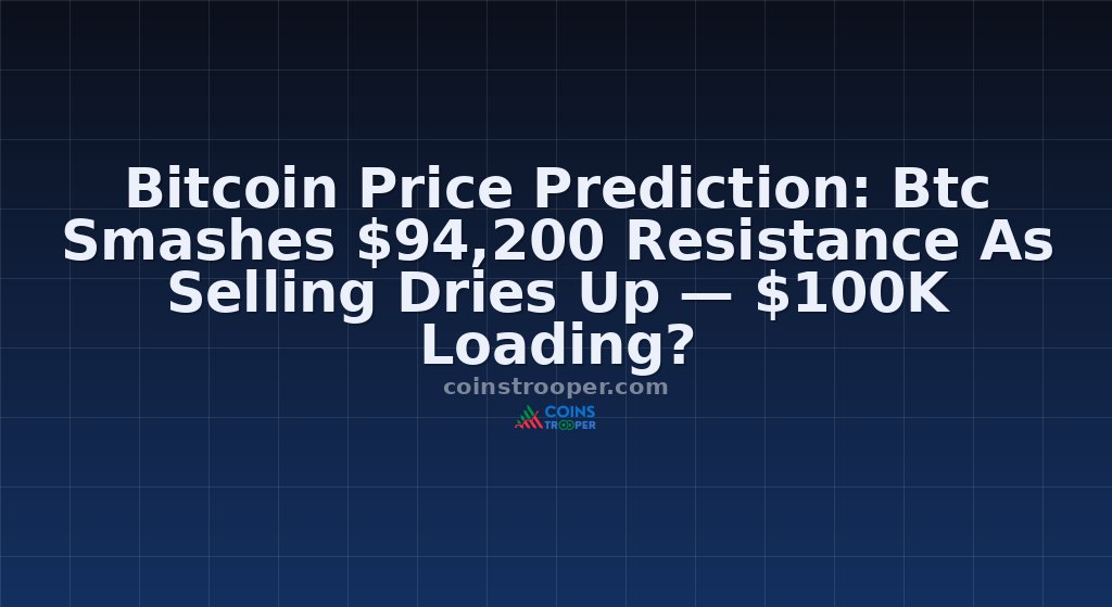Bitcoin Price Prediction: Btc Smashes $94,200 Resistance As Selling Dries Up — $100K Loading?