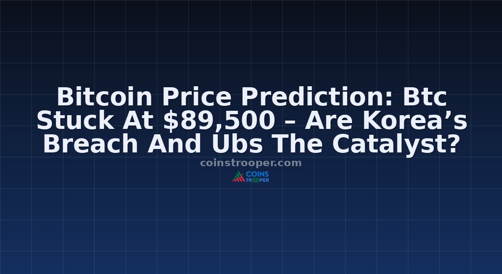 Bitcoin Price Prediction: Btc Stuck At $89,500 – Are Korea’s Breach And Ubs The Catalyst?