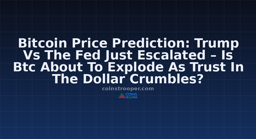 Bitcoin Price Prediction: Trump Vs The Fed Just Escalated – Is Btc About To Explode As Trust In The Dollar Crumbles?