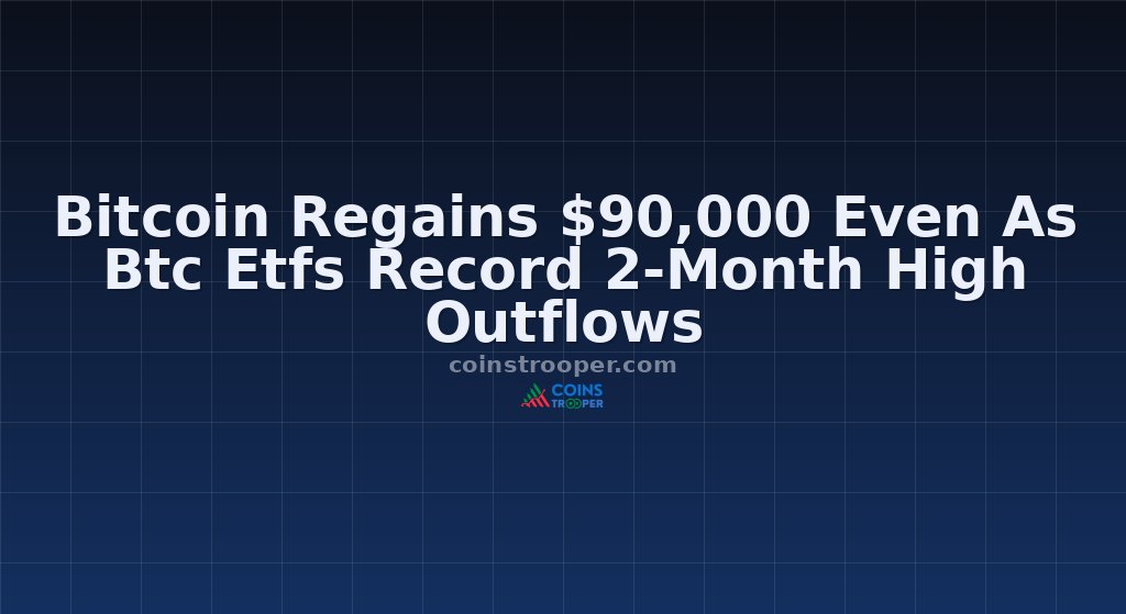 Bitcoin Regains $90,000 Even As Btc Etfs Record 2-Month High Outflows