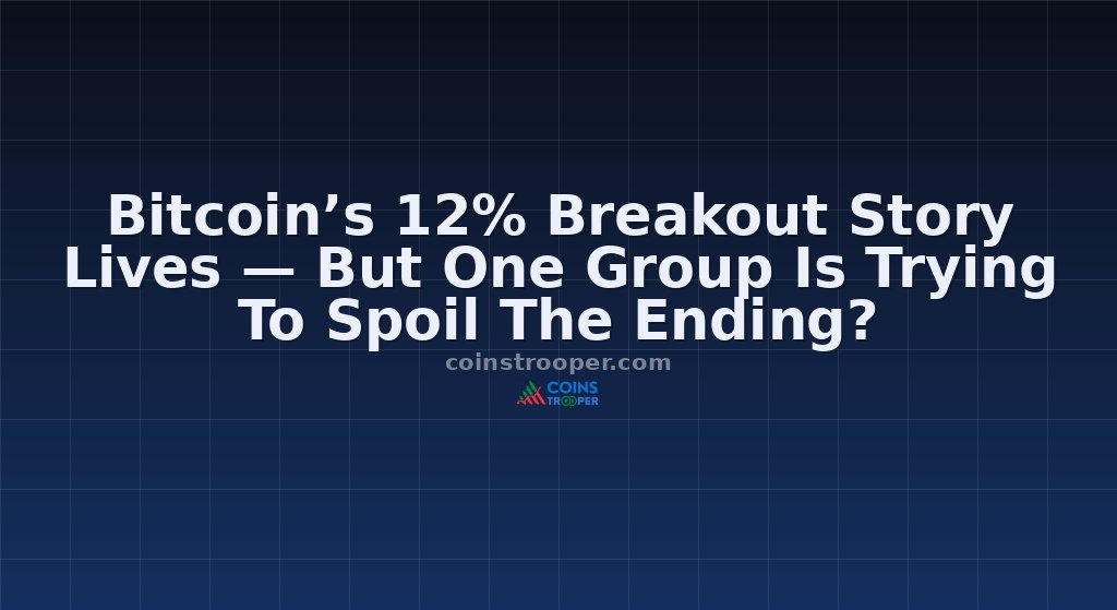 Bitcoin’s 12% Breakout Story Lives — But One Group Is Trying To Spoil The Ending?