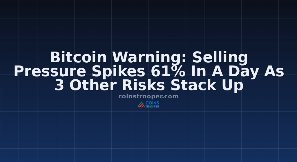 Bitcoin Warning: Selling Pressure Spikes 61% In A Day As 3 Other Risks Stack Up