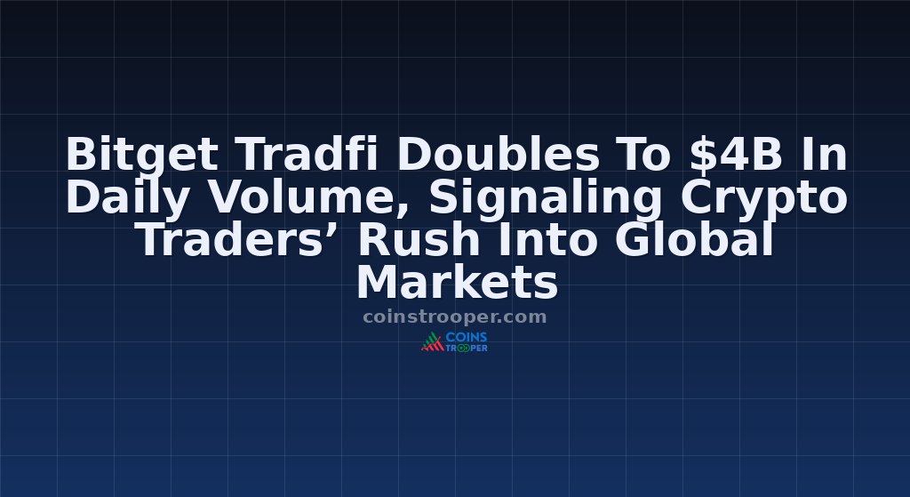 Bitget Tradfi Doubles To $4B In Daily Volume, Signaling Crypto Traders’ Rush Into Global Markets