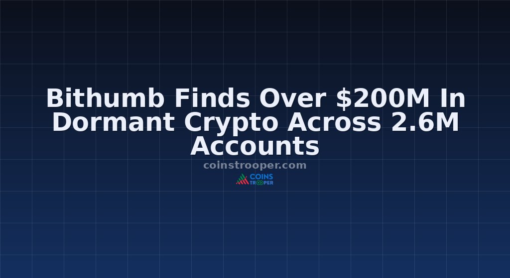 Bithumb Finds Over $200M In Dormant Crypto Across 2.6M Accounts