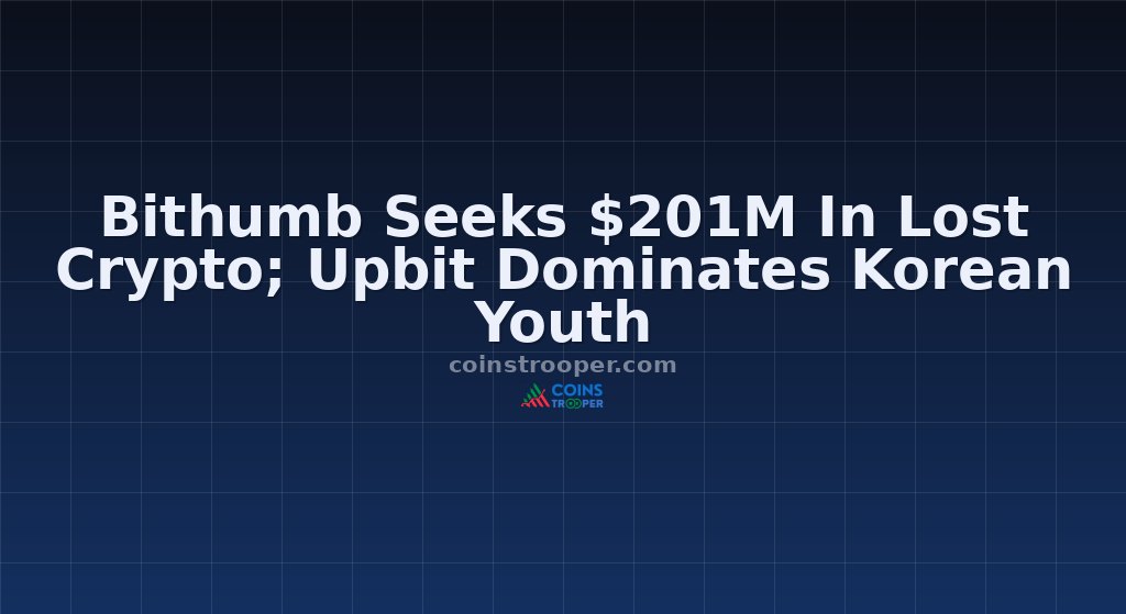 Bithumb Seeks $201M In Lost Crypto; Upbit Dominates Korean Youth