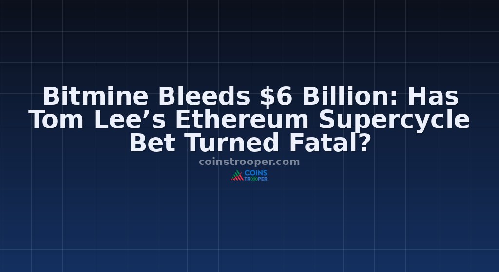 Bitmine Bleeds $6 Billion: Has Tom Lee’s Ethereum Supercycle Bet Turned Fatal?