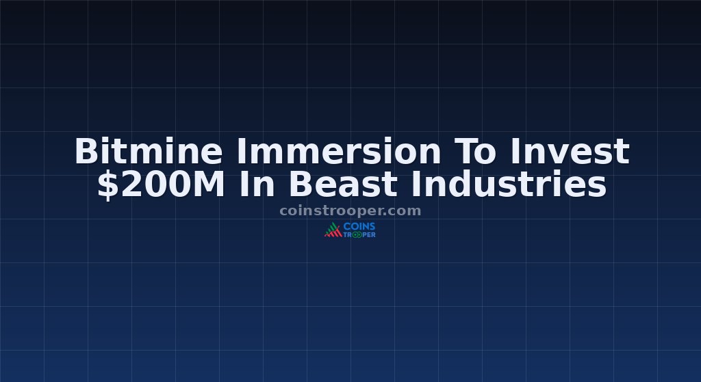 Bitmine Immersion To Invest $200M In Beast Industries