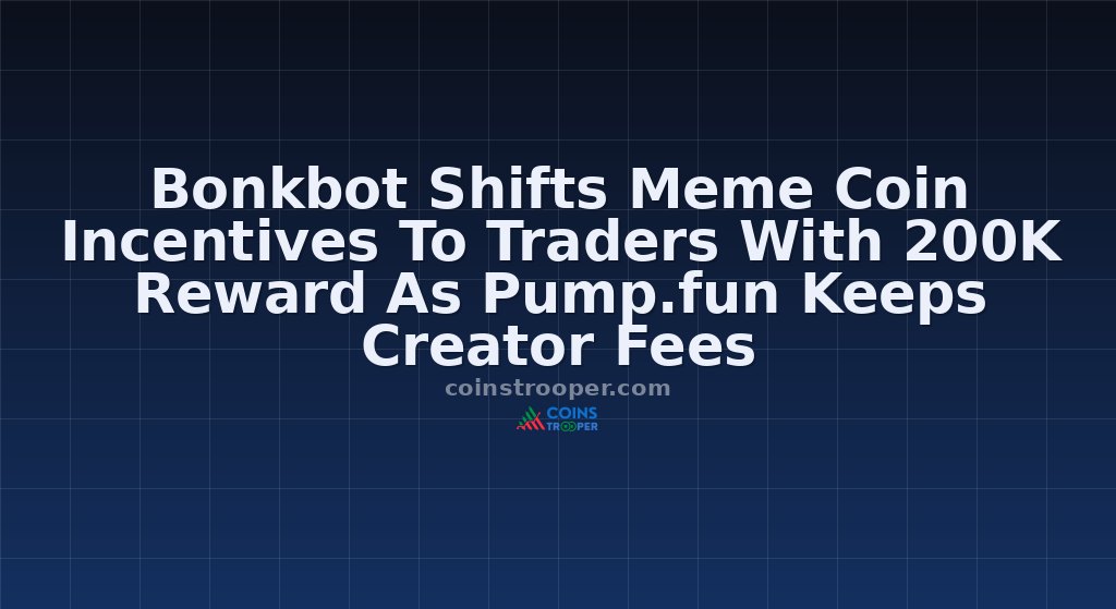 Bonkbot Shifts Meme Coin Incentives To Traders With 200K Reward As Pump.fun Keeps Creator Fees