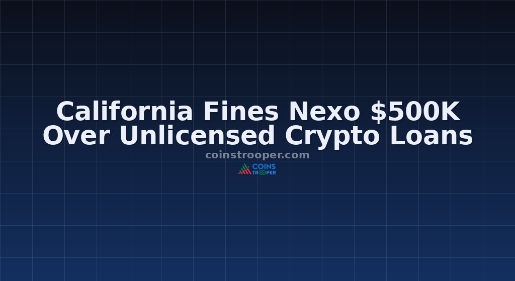 California Fines Nexo $500K Over Unlicensed Crypto Loans