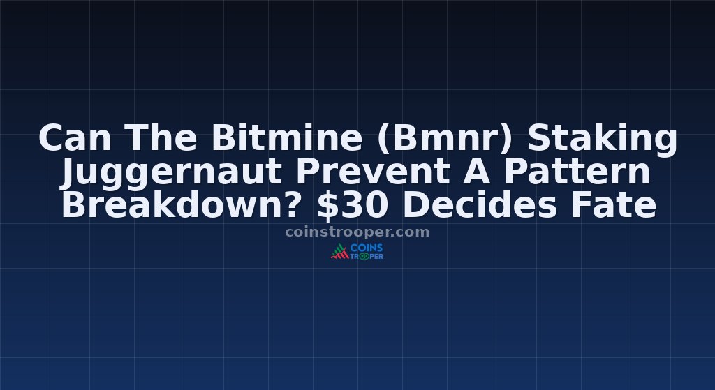 Can The Bitmine (Bmnr) Staking Juggernaut Prevent A Pattern Breakdown? $30 Decides Fate