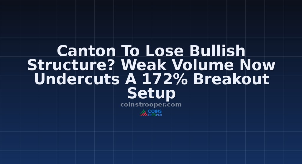Canton To Lose Bullish Structure? Weak Volume Now Undercuts A 172% Breakout Setup