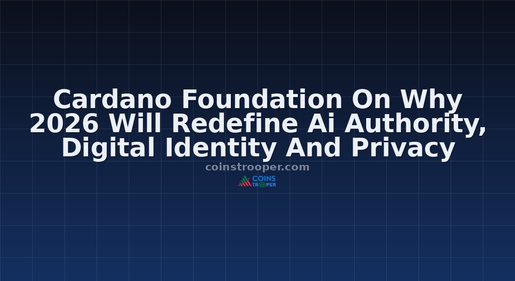 Cardano Foundation On Why 2026 Will Redefine Ai Authority, Digital Identity And Privacy