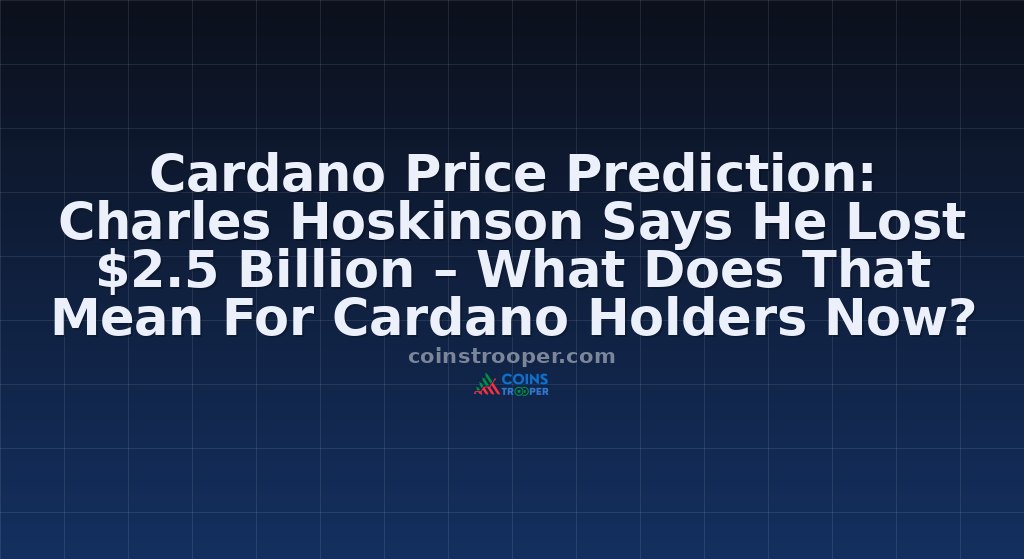 Cardano Price Prediction: Charles Hoskinson Says He Lost $2.5 Billion – What Does That Mean For Cardano Holders Now?