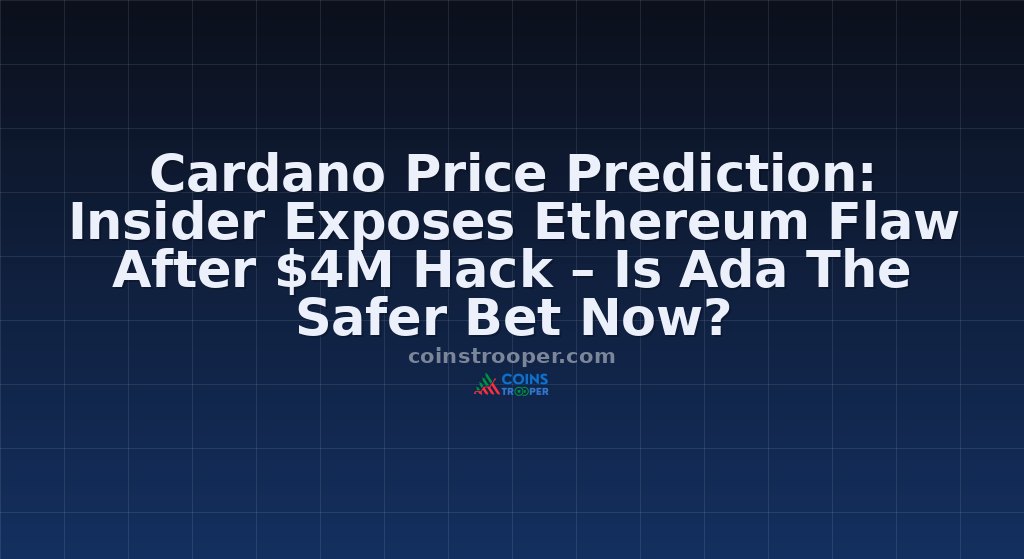 Cardano Price Prediction: Insider Exposes Ethereum Flaw After $4M Hack – Is Ada The Safer Bet Now?