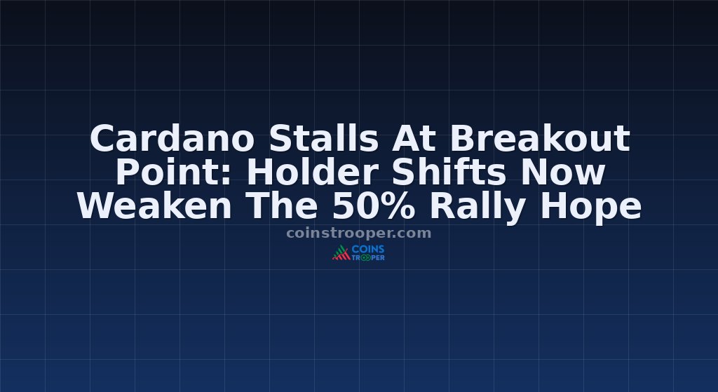 Cardano Stalls At Breakout Point: Holder Shifts Now Weaken The 50% Rally Hope