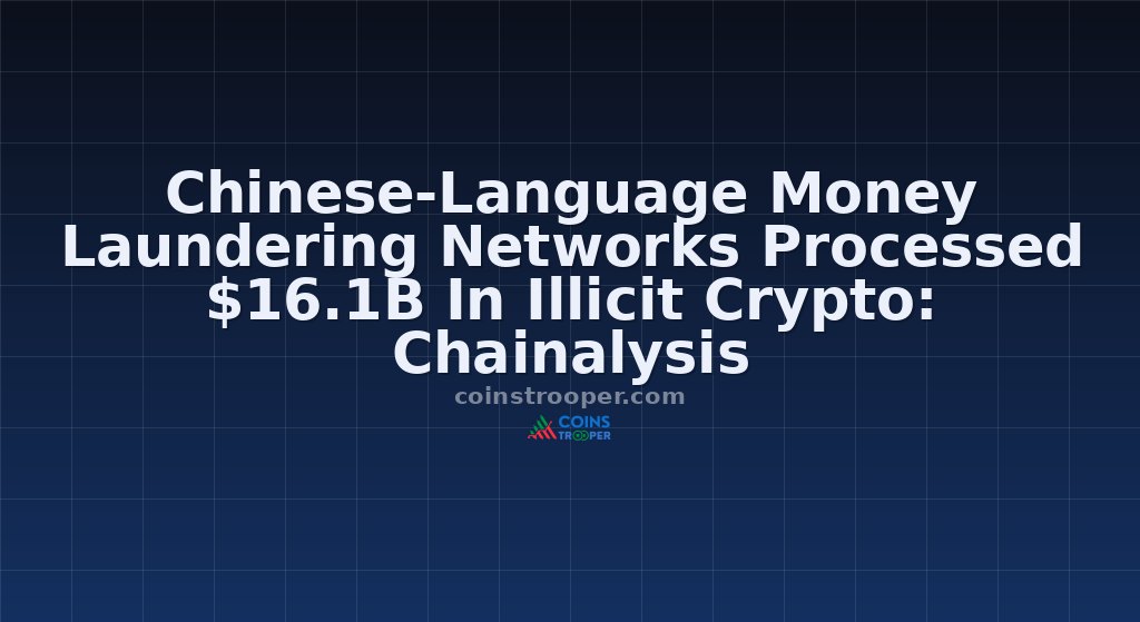Chinese-Language Money Laundering Networks Processed $16.1B In Illicit Crypto: Chainalysis