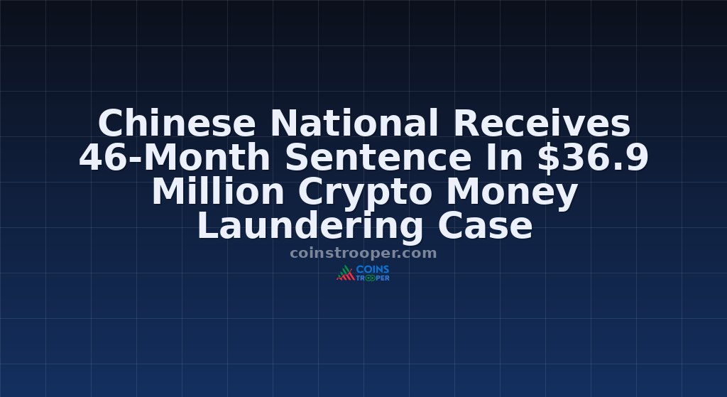 Chinese National Receives 46-Month Sentence In $36.9 Million Crypto Money Laundering Case