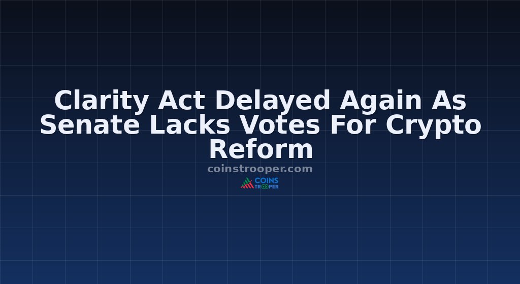 Clarity Act Delayed Again As Senate Lacks Votes For Crypto Reform