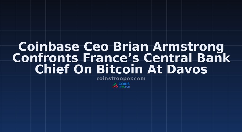 Coinbase Ceo Brian Armstrong Confronts France’s Central Bank Chief On Bitcoin At Davos
