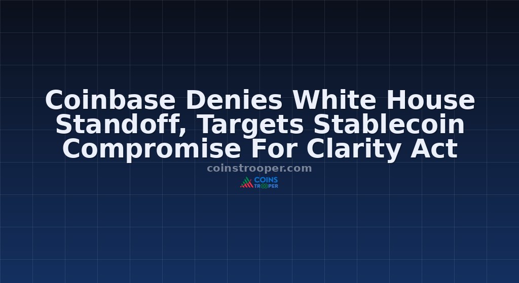 Coinbase Denies White House Standoff, Targets Stablecoin Compromise For Clarity Act
