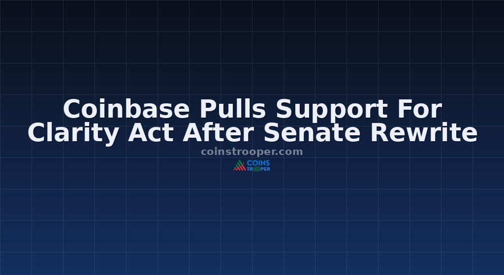 Coinbase Pulls Support For Clarity Act After Senate Rewrite