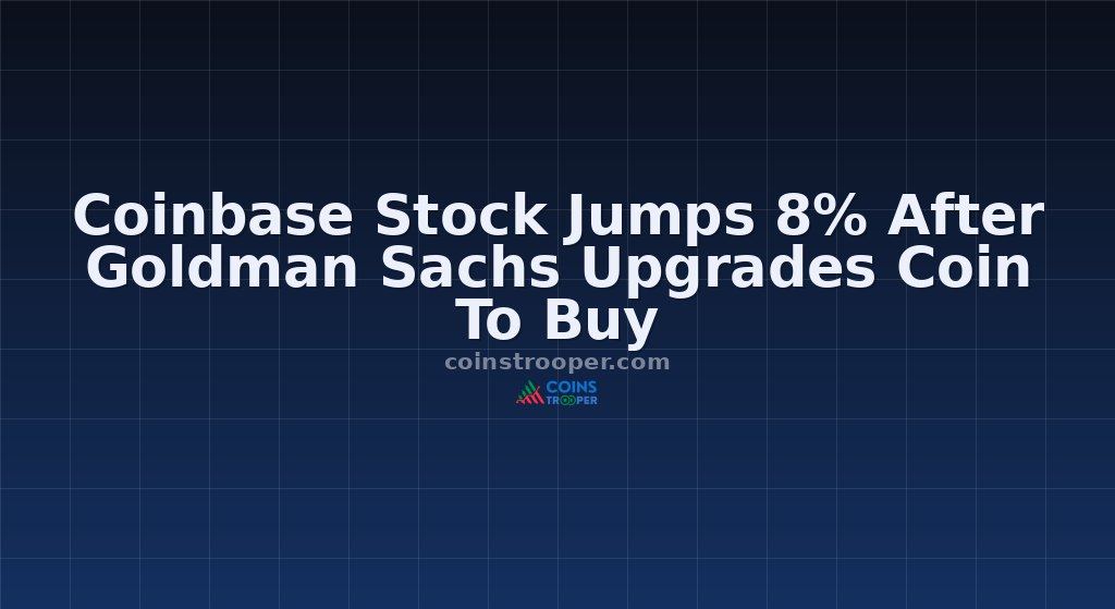 Coinbase Stock Jumps 8% After Goldman Sachs Upgrades Coin To Buy