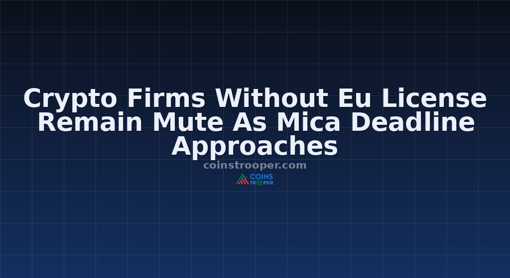 Crypto Firms Without Eu License Remain Mute As Mica Deadline Approaches
