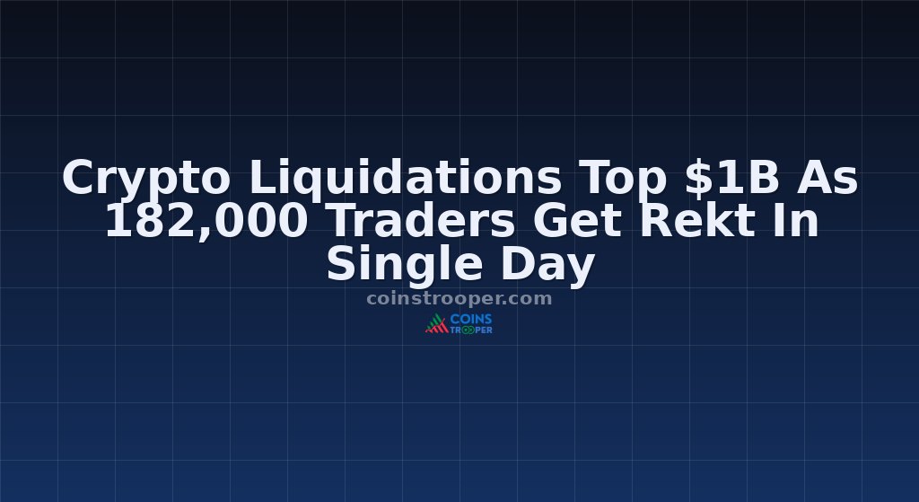 Crypto Liquidations Top $1B As 182,000 Traders Get Rekt In Single Day