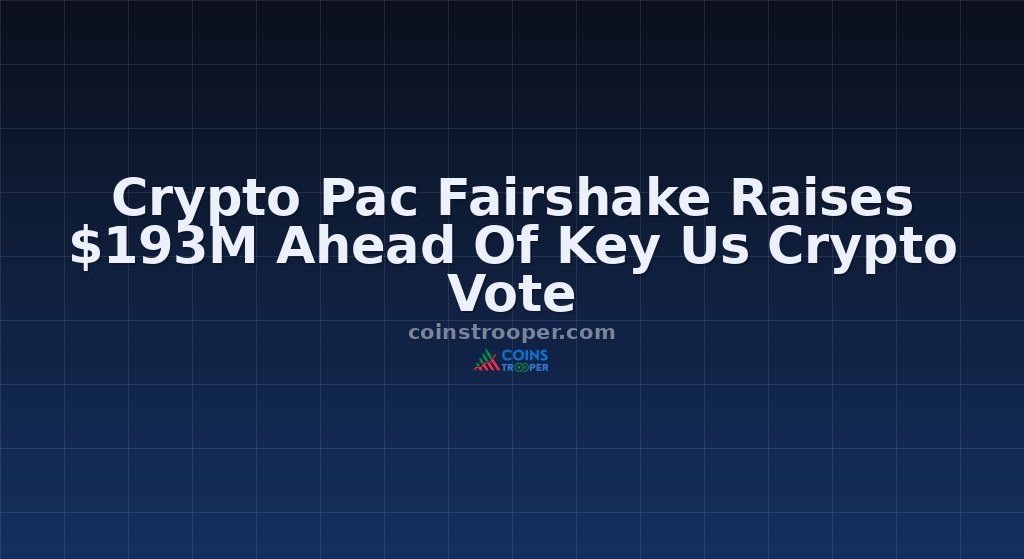 Crypto Pac Fairshake Raises $193M Ahead Of Key Us Crypto Vote