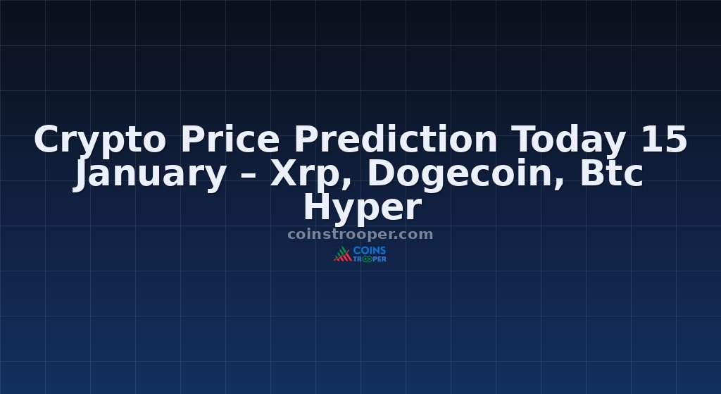 Crypto Price Prediction Today 15 January – Xrp, Dogecoin, Btc Hyper