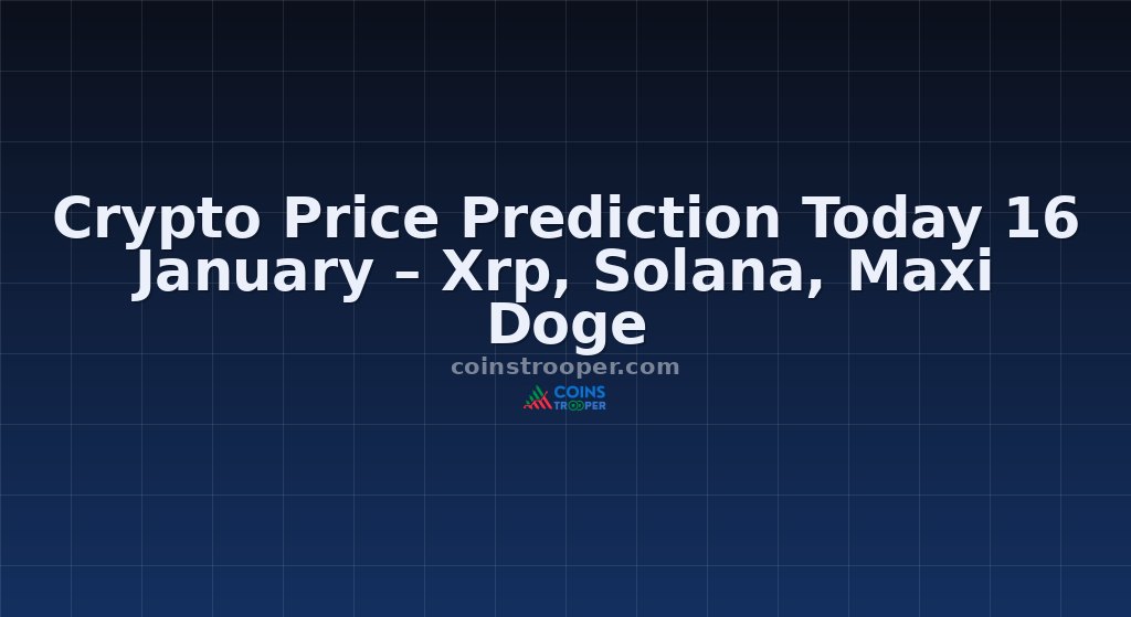 Crypto Price Prediction Today 16 January – Xrp, Solana, Maxi Doge