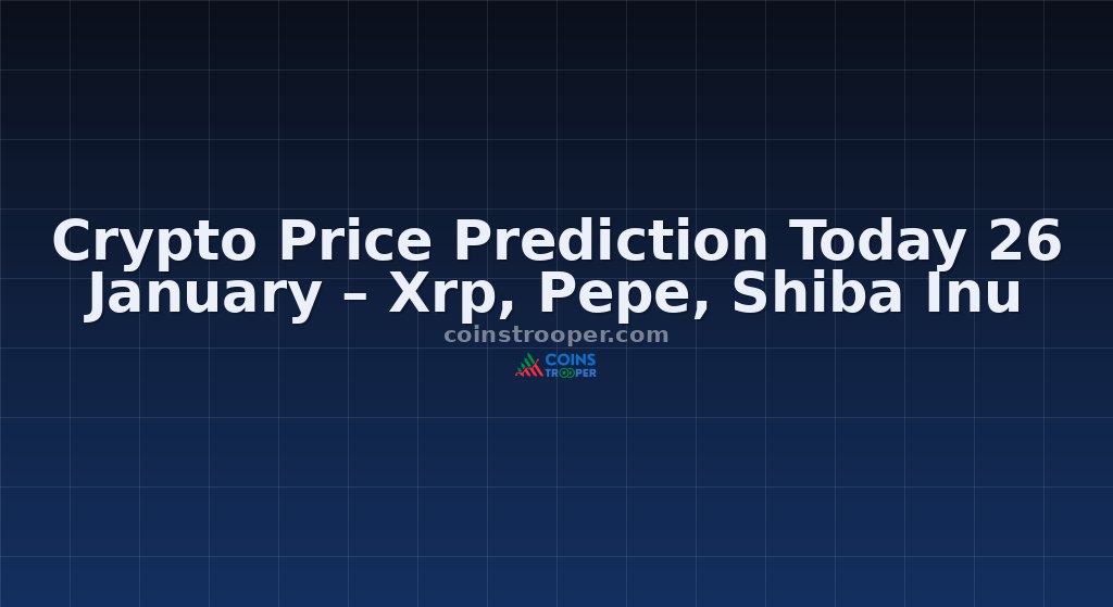 Crypto Price Prediction Today 26 January – Xrp, Pepe, Shiba Inu