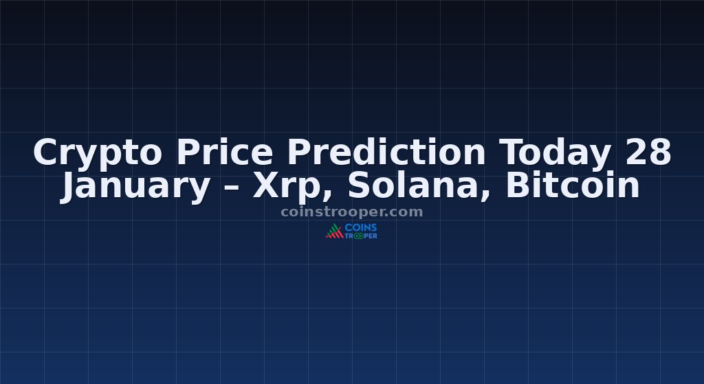 Crypto Price Prediction Today 28 January – Xrp, Solana, Bitcoin
