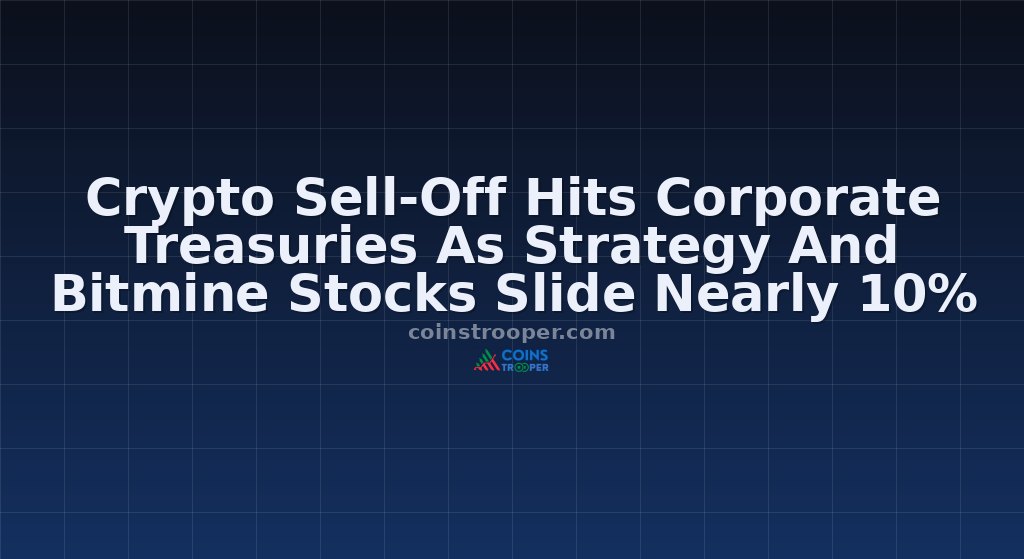 Crypto Sell-Off Hits Corporate Treasuries As Strategy And Bitmine Stocks Slide Nearly 10%