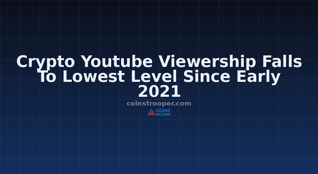 Crypto Youtube Viewership Falls To Lowest Level Since Early 2021