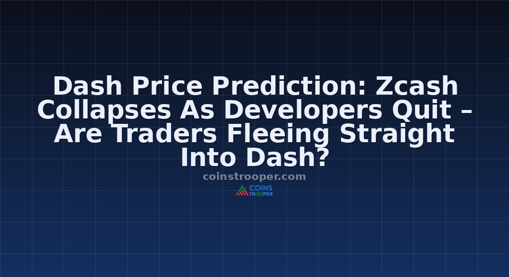 Dash Price Prediction: Zcash Collapses As Developers Quit – Are Traders Fleeing Straight Into Dash?