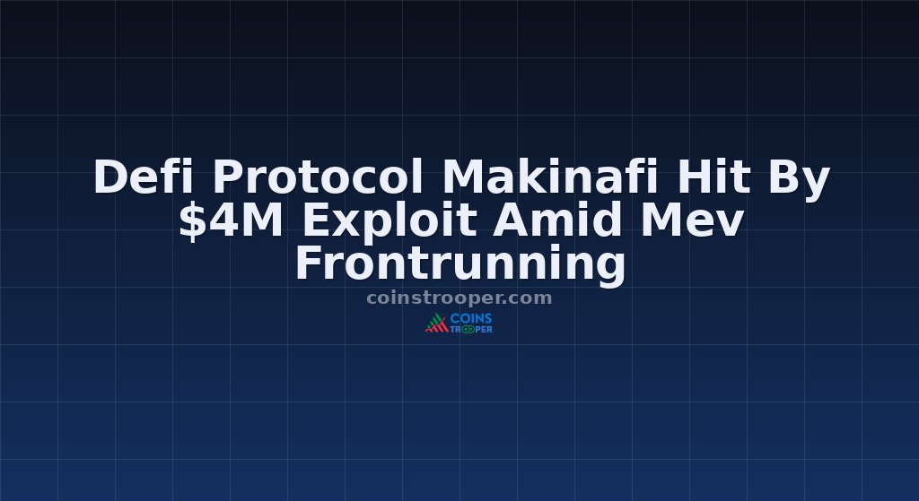 Defi Protocol Makinafi Hit By $4M Exploit Amid Mev Frontrunning