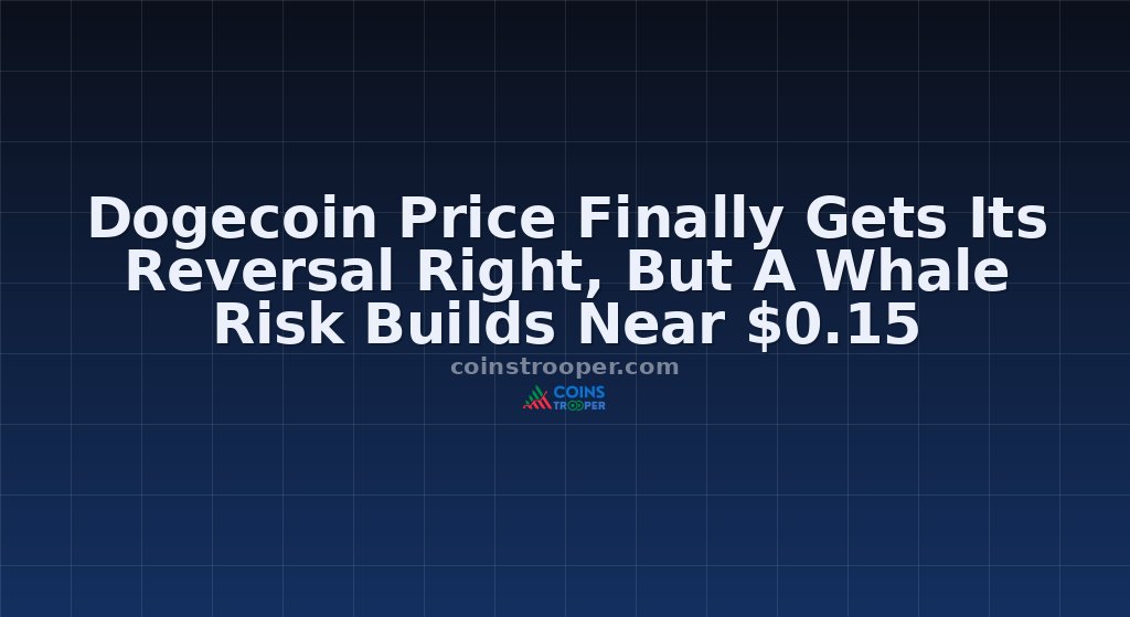Dogecoin Price Finally Gets Its Reversal Right, But A Whale Risk Builds Near $0.15