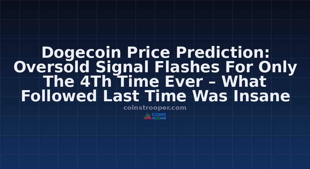 Dogecoin Price Prediction: Oversold Signal Flashes For Only The 4Th Time Ever – What Followed Last Time Was Insane 