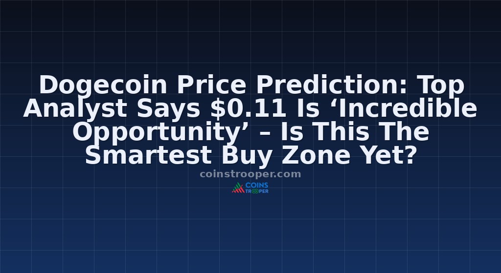 Dogecoin Price Prediction: Top Analyst Says $0.11 Is ‘Incredible Opportunity’ – Is This The Smartest Buy Zone Yet?