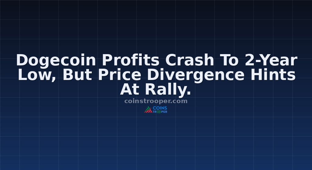 Dogecoin Profits Crash To 2-Year Low, But Price Divergence Hints At Rally.