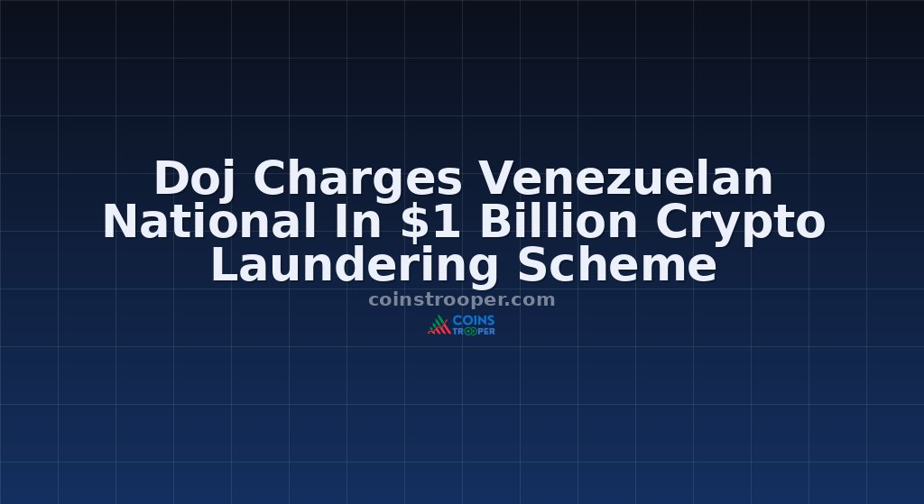 Doj Charges Venezuelan National In $1 Billion Crypto Laundering Scheme