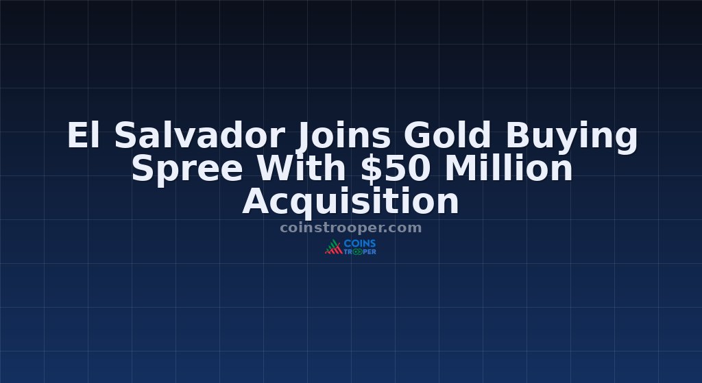 El Salvador Joins Gold Buying Spree With $50 Million Acquisition