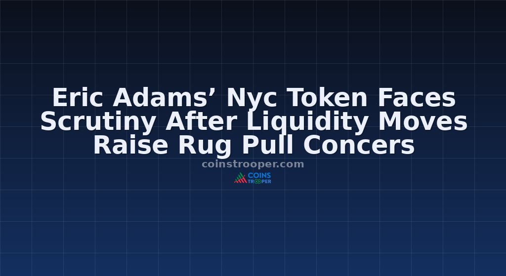 Eric Adams’ Nyc Token Faces Scrutiny After Liquidity Moves Raise Rug Pull Concers