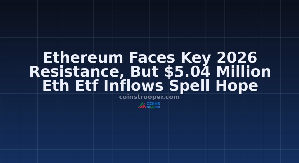 Ethereum Faces Key 2026 Resistance, But $5.04 Million Eth Etf Inflows Spell Hope